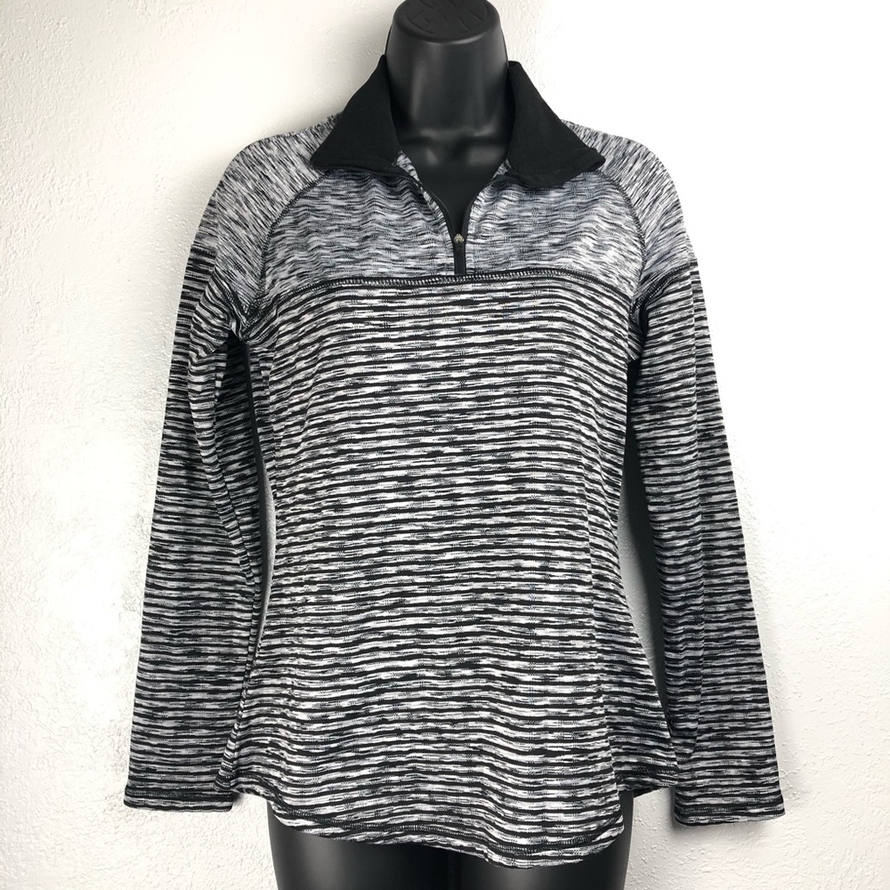 AVIA long Sleeve mock neck black exercise shirt S